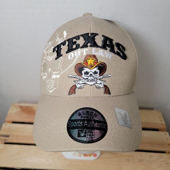 Texas Outlaw Ballcap Embroidered Tan - NEW - Picture 1 of 9